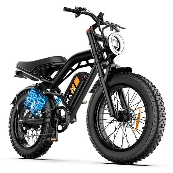 GlobalKeep Peak 1500W Electric Bike for Adults, 48V 15.6Ah Battery, Shimano 7-Speed, 20" Fat Tire E-Mountain Bicycle, UL2849