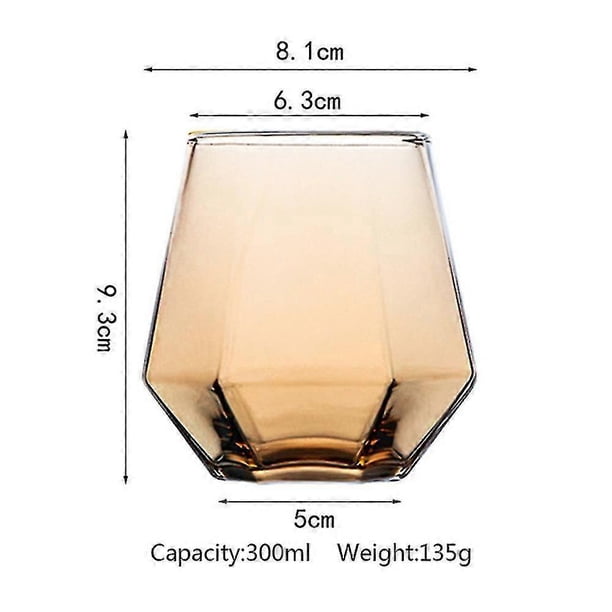 Hexagonal Glass Whiskey Glass Household Hexagonal Water Cup Cold Drink Juice Cup