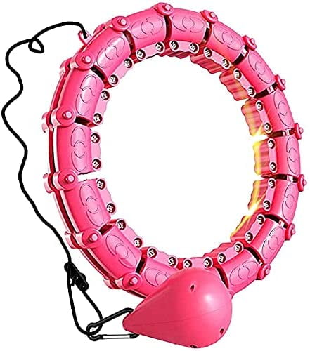 Winsome Orchid FYGL Smart Weighted Hula Hoop for Adults Exercise 16 Detachable Knots 42 Inches Great for Beginner Home Workout Weight Loss Fitness Hoop 2 in 1 Abdomen Fitness Massage Hoops 