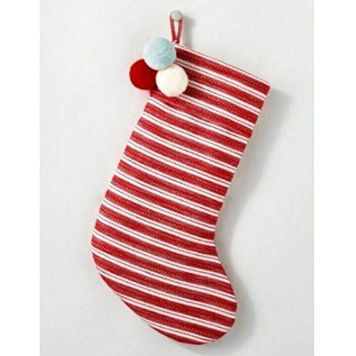 Hearth and Hand with Magnolia Black with White Stripe Christmas Stocking 