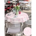 thumbnail image 4 of Outdoor Tablecloth with Umbrella Hole and Zipper, Pink Geometric Round Table Cloth 60 Inch Waterproof Tablecloth, Morocco Modern Simple Abstract Aesthetic Picnic Table Cover for Patio Camping, 4 of 7