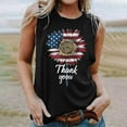 thumbnail image 4 of Graphic Tank Tops, Summer 2024 Sleeveless 4th of July Shirts Women Crew Neck Casual Flag Sunflower Print Tanks (S, Black 01), 4 of 4