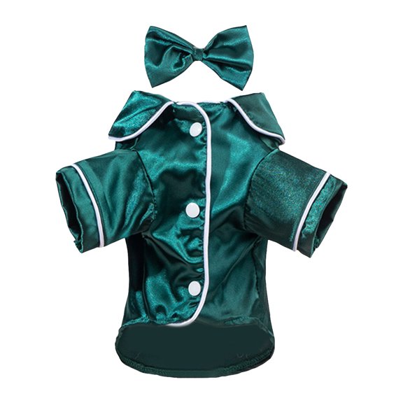 Soft Silk Sleepwear for Small Dogs Cats Lapel Doggie Loungewear Lightweight Breathable Puppy Pajamas Two-Legged Pet Shirt Clothes