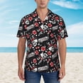 thumbnail image 4 of Haiem Vintage Skull Casino Printed Hawaiian Shirt for Men - Men’s Casual Beach Summer Shirts - Stretch Fabric with Modern Fit-Small, 4 of 9