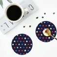 thumbnail image 4 of Picia Watercolor Stars1 Printed Leather Coasters for Drinks, 4" Drink Coasters Set of 4 for Tabletop Protection, Handmade Luxurious Home Décor and Housewarming Gift -Round Shape, 4 of 6