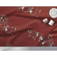 thumbnail image 3 of Soimoi Red Cotton Voile Fabric Floral Love Quotes Text Print Fabric by Yard 42 Inch Wide, 3 of 3