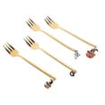 thumbnail image 4 of OUNONA 4Pcs Golden Dessert Utensils Set  Design Corrosion Resistant Rustproof 13.7X0.7In, 4 of 8
