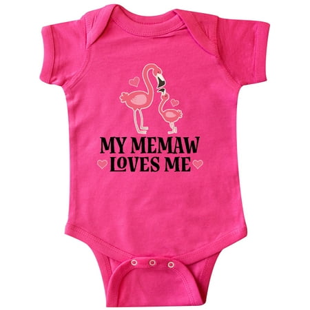 

Inktastic Memaw Loves Me Girl Flamingo Gift Baby Girl Bodysuit