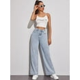 thumbnail image 3 of TralilbeeWomen's Jeans Amples Taille Haute Pantalon à Jambe Grand, 3 of 6