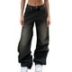 thumbnail image 1 of Vaqueros cargo de cintura media para mujer - Pantalones vaqueros elásticos de pierna ancha con bolsillos - Ligeros, transpirables, ideales para llevar con ropa informal o como prenda de playa, 1 of 8