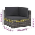 thumbnail image 2 of vidaXL 6-Piece Outdoor Patio Lounge Set with Cushions, Poly Rattan, Gray, 2 of 11