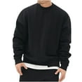 thumbnail image 1 of Chemises à Enfiler pour Hommes Chemises Décontractées Patchwork Mode Col Rond Chandail Chaud Chandail en Molleton Blouse, 1 of 5