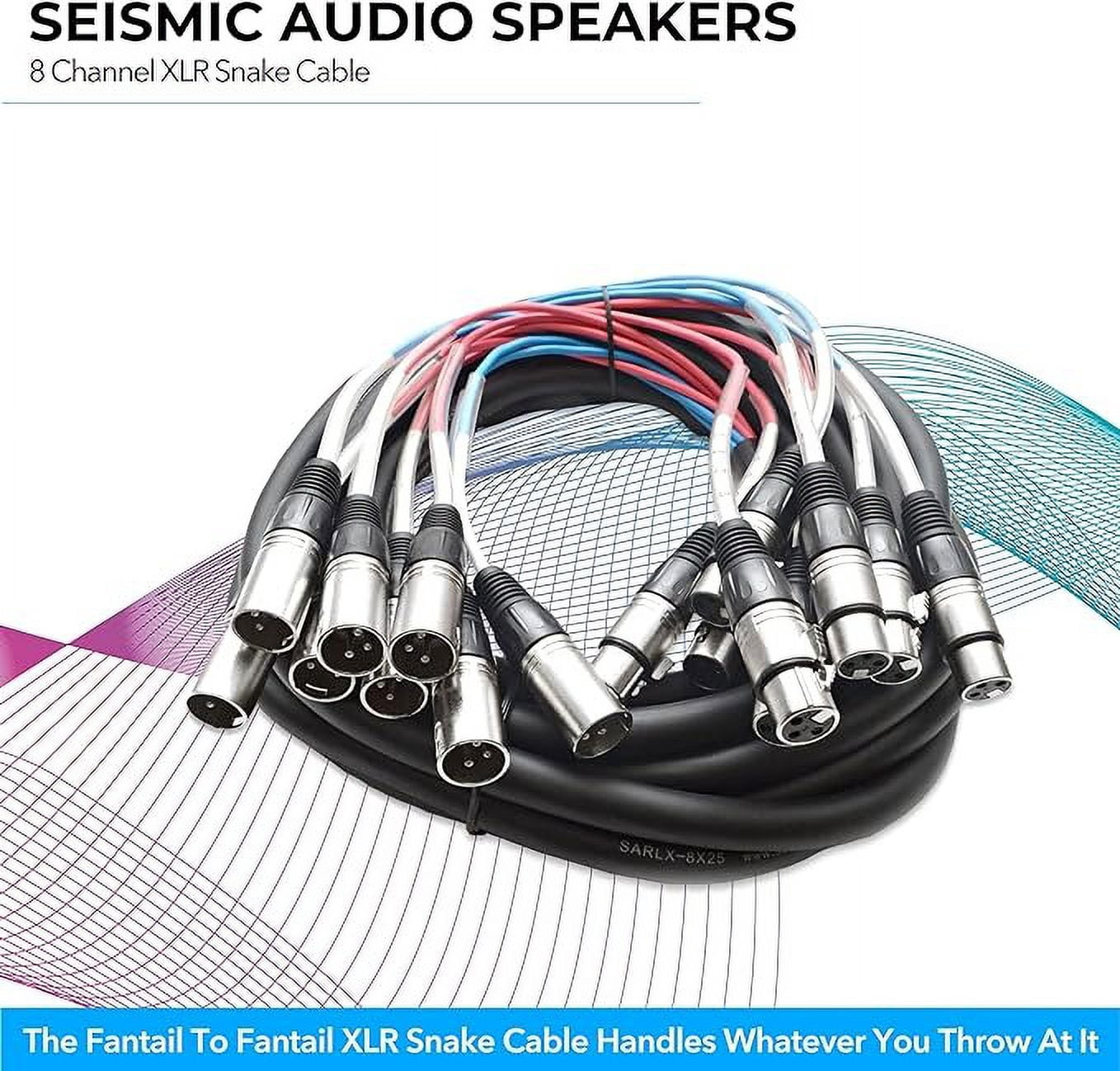 Seismic Audio SARLX-8x25, 8 Channel XLR Colored Snake Cable 25'