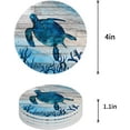 thumbnail image 1 of FMSHPON Theme Sea Turtle Coral on Wood Grain Set of 8 Round Coaster for Drinks, Absorbent Ceramic Stone Coasters Cup Mat with Cork Base for Home Kitchen Room Coffee Table Bar Decor, 1 of 6