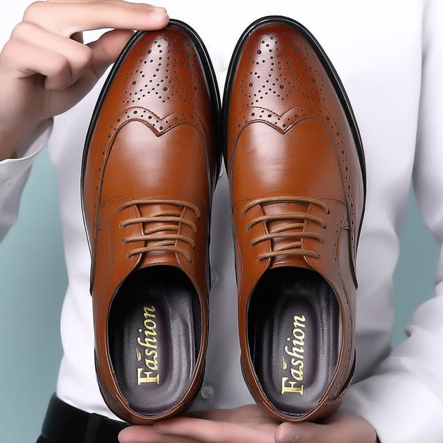 Zapatos formales de negocios con cordones, transpirables, informales, de gran tamaño para hombre