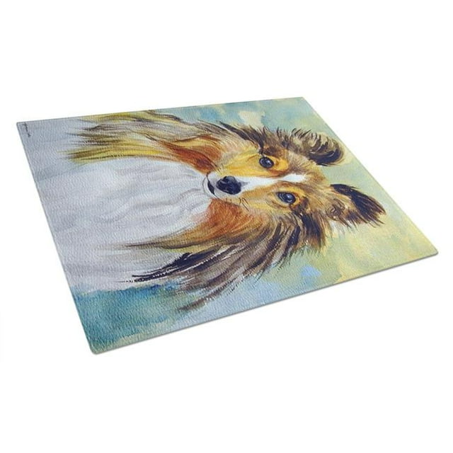 Caroline's Treasures 7397LCB Planche à Découper en Verre Sheltie Toby - Grande