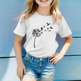 thumbnail image 3 of XBASW Kids Baby Dandelion Printed T-Shirt for Girls Summer Short Sleeve Tops 2-14 Years Teen Crewneck Tees Shirts for Girls, 3 of 7