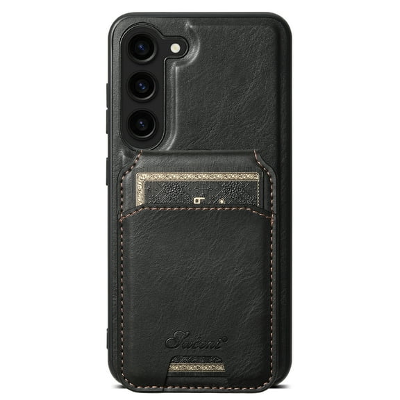 ELEHOLD for Samsung Galaxy S24 Plus Leather Case,Magnetic Detachable Back Card Holder 2-in-1 Wallet Design Premium Leather Slim Shockproof Cover for Galaxy S24 Plus - Black