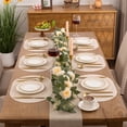 thumbnail image 3 of Vaukki Oval Vinyl Placemats Set of 6, Waterproof Faux Leather Table Mats, Heat Resistant Non Slip Wipeable for Dining Table, Beige, 3 of 12