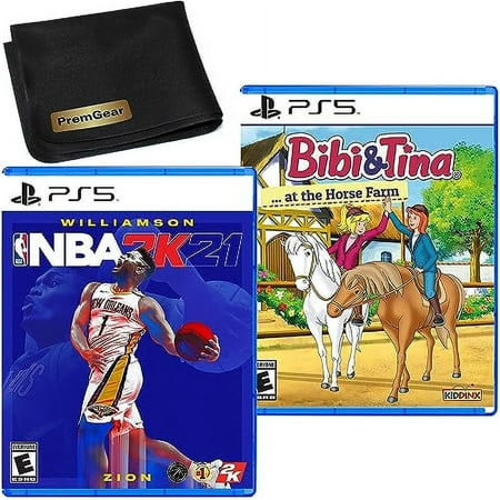 NBA 2K21 Standard Edition - Bibi & Tina at The Horse Farm for PS5 with PremGear Cleaning Cloth
