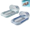 thumbnail image 6 of Pool Lounge Float with Canopy for Adult, Inflatable Pool Floats Lounger Raft Floaties Water Floating Recliner Chair with Cup Holders Foot Rest Swimming Pool Floaty, 6 of 7