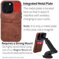 thumbnail image 4 of Dockem Card Case for iPhone 14 Pro with Built-in Metal Plate for Magnetic Mounting & 2 Pockets: Exec M2 (Brown), 4 of 10