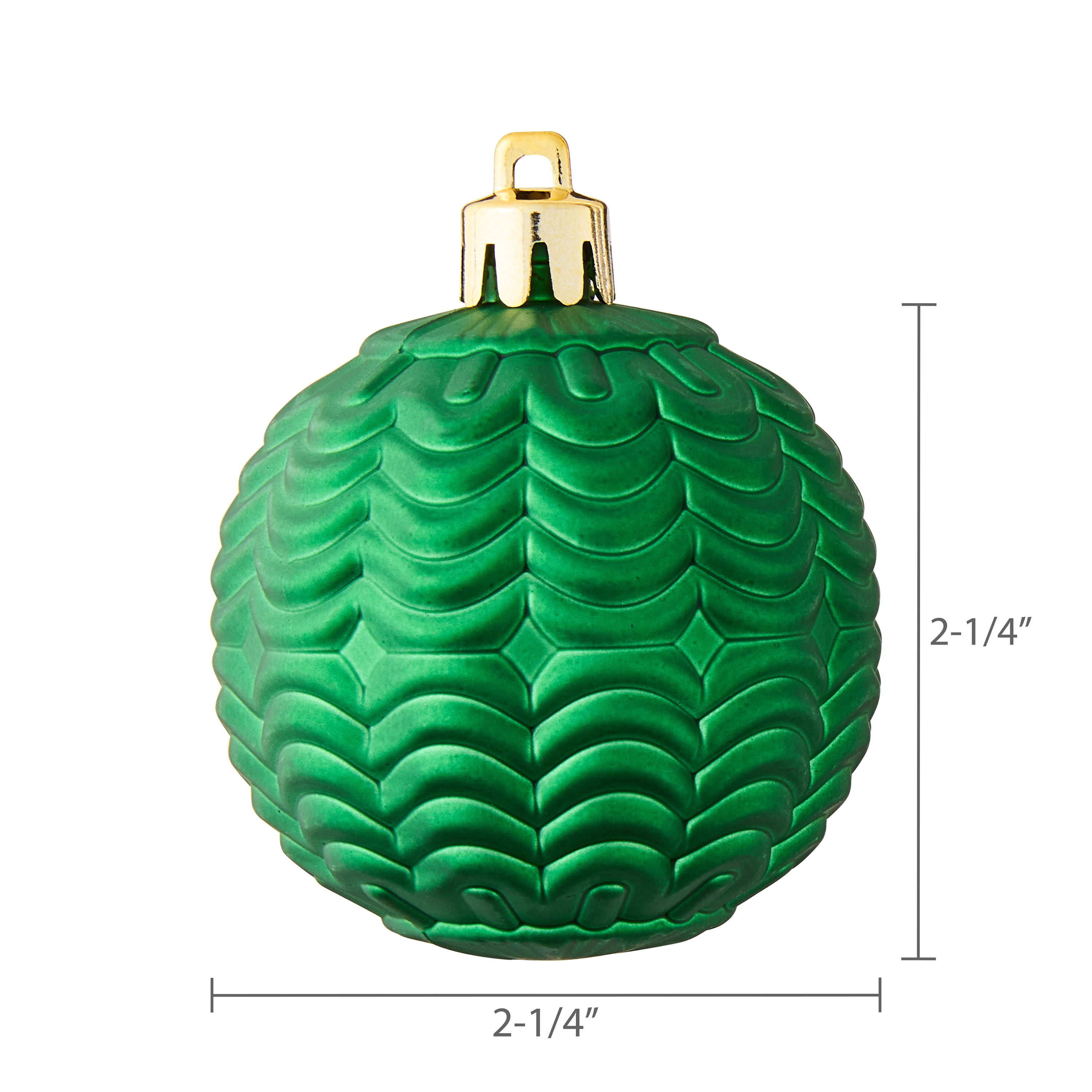 24-Count Red, Green, and White Shatterproof Multi-Textured Christmas Ornaments, 2.36 in, by Holiday Time