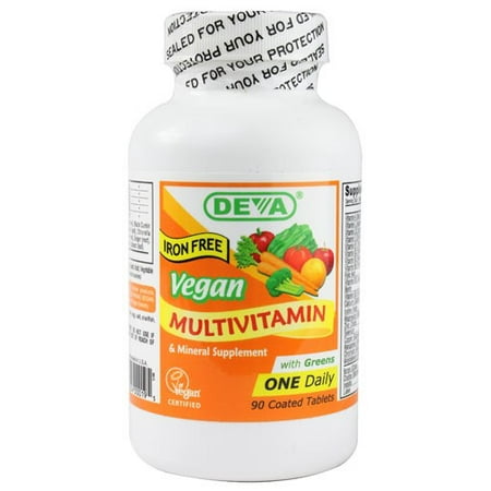 Deva Vegan One Daily multivitamines et minéraux comprimés, sans fer, 90 Ct