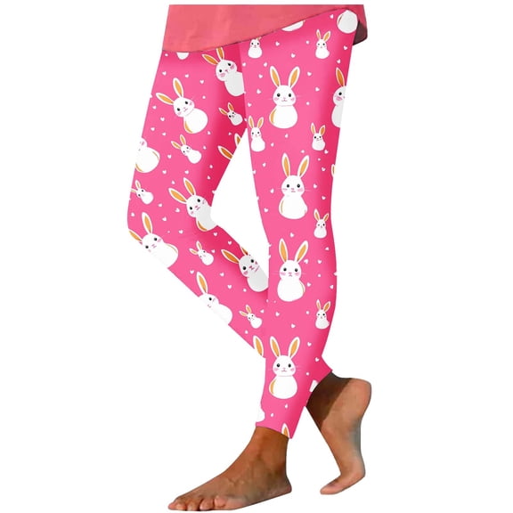 Idoravan Leggings for Women Yoga Leggings Women'S Casual Fashion Easter Rabbit Print Tight Yoga Pants Leisure Fashion Leggings