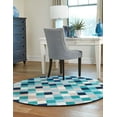 thumbnail image 7 of Unique Loom Azalea Collection Area Rug - Holly (3' Round Teal/Navy Blue), 7 of 7