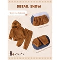 thumbnail image 5 of SILVERCELL 1-5T Toddler Boys Girls Fleece Pants Hoodie Tops Set Kids Baby Winter Warm Bear Hooded Sweatshirt Sweatpants 2Pcs Tracksuit Outfits Set, 5 of 7