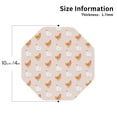 thumbnail image 2 of Lsque Funny Chicken Pattern 4" Drink Coasters Set of 4, PVC Leather Absorbent Coasters, Table Coaster Set Decorative Coffee Cup Coasters Housewarming Gift -Octagon, 2 of 6