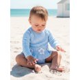 thumbnail image 5 of BemeyourBBs Toddler Baby Girl Swimsuit Newborn Infant Bathing Suit One-Piece Swimsuits Flower Striped Rash Guard Long Sleeve Zipper Swimwear Summer Beach Wear, 5 of 9