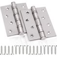 thumbnail image 1 of Bisagra de puerta de acero inoxidable, 2 piezas Bisagras de puerta plegables Bisagras de acero inoxidable Bisagra de 3 mm de espesor, para puertas interiores sólidas(Plata), 1 of 5
