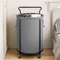 thumbnail image 4 of BGTREND 160L Rolling Laundry Hamper with Removable Bag, Round Steel Frame and Handle, Gray, 4 of 10