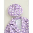 thumbnail image 5 of Bagilaanoe 4Pcs Little Girls Skirt Set Long Sleeve Jacket + Sleeveless Tops + Mini Skirt + Beret Hat 3T 4T 5T 6T 7T Kids Fall Plaid Outfits, 5 of 9