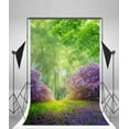 thumbnail image 3 of ABPHOTO 5x7ft Photography Backdrop Spring Landscape Green Grass Forest Purple Lavender Meadow Branch Leaf Summer Nature Backdrops for Photo Shoots Newborn Lovers Party Adult Kids Baby, 3 of 4