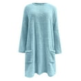 thumbnail image 3 of Sweaters For Women Winter Warm Sweater Coat Fleece Thickening Plus Size Loose Jacket With Pockets Polyester Blue Size S-3Xl Oversized Sweaters For Women, 3 of 6