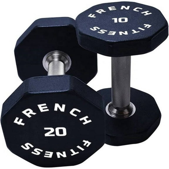 French Fitness Urethane 8 Sided Hex Dumbbell Set, 5-75 lbs (New)