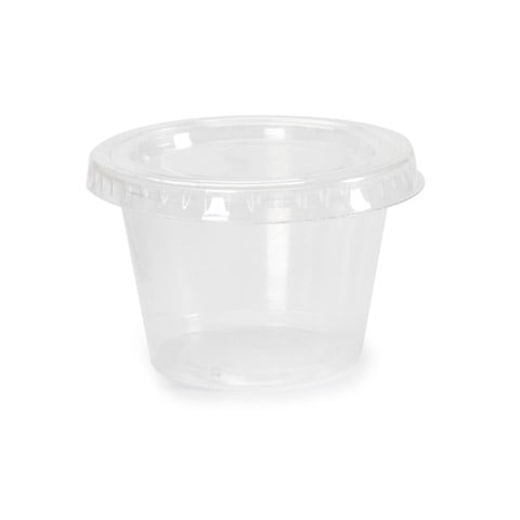(125 Pack) 4-Ounce Plastic Portion Cups with Lids, Small Clear Plastic  Condiment Cups/Sauce Cups, Disposable Souffle Cups/Jello Shot Cups by  Tezzorio