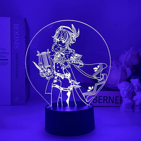 

Genshin Impact 3D Illusion LED Night Light 16 Colors Table Lamp for Home Decoration Birthday Xmas Holiday Gifts for Anime Fans Kids 7