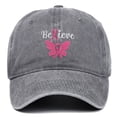 thumbnail image 2 of AJGRHE Unisex Cancer International Publicity Day Ribbon Embroidered Baseball Hats Outdoor Sports Hop Adjustable Denim Cap Grey One Size, 2 of 4