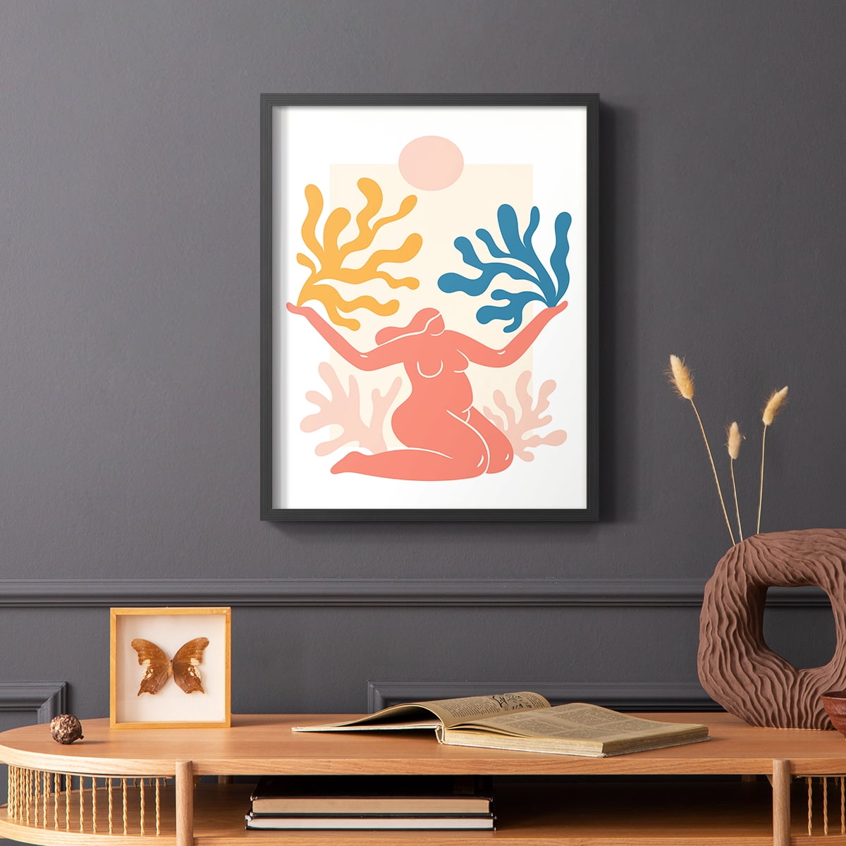 Matisse CDL in Black Solid Wood Framed Print No Nail Hanging