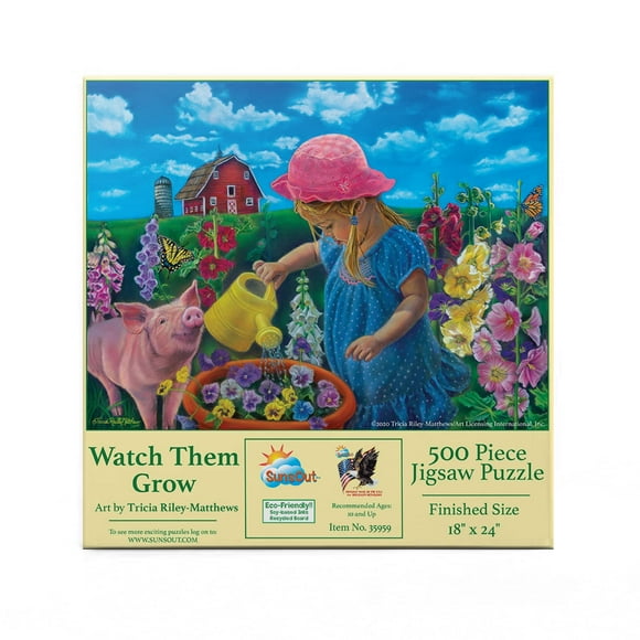 SUNSOUT INC - Regardez-les Grandir - Casse-Tête de 500 Pcs par l'Artiste : Tricia Reilly-Matthews - Taille Finie 18 Pouces x 24 Pouces - MPN 35959