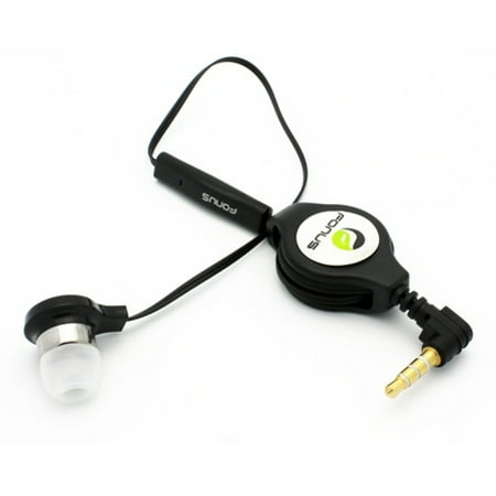 Verizon Housing - Retractable Headset MONO Handsfree Earphone Mic for Verizon iPhone 6 - AT&T iPhone 5S - T-Mobile iPhone 5S - Verizon iPhone 5S - AT&T iPhone 5C - T-Mobile iPhone 5C - Verizon iPhone 5C
