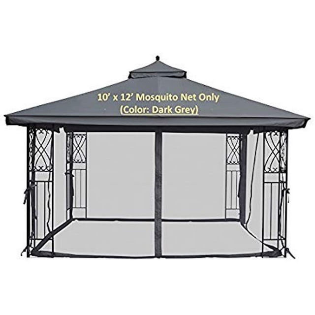 APEX GARDEN Universal 10' x 12' Mosquito Netting for Gazebo Replacement - Grey