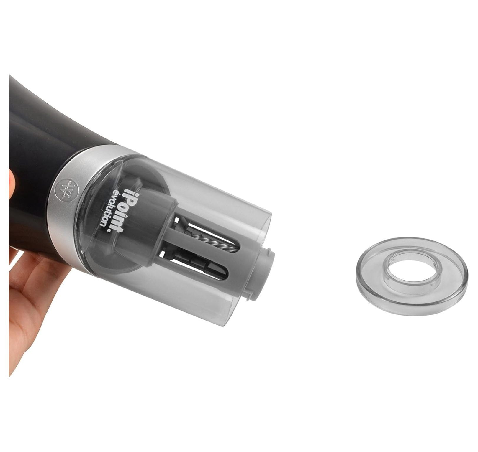 14888 iPoint Evolution Electric Pencil Sharpener, Black and Silver