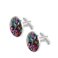 thumbnail image 2 of Graffiti Elegant Shirt Cufflinks Set for Men, Stainless Steel, for Formal Occasions, 2 of 6