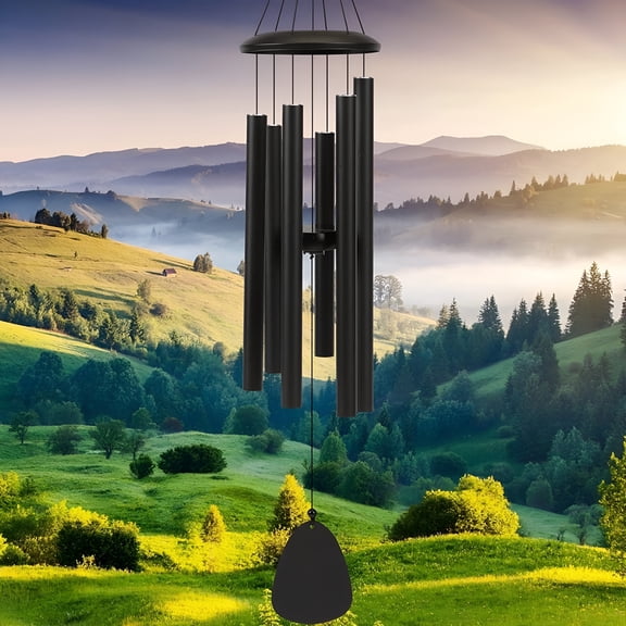 LAMIRO Wind-Chimes-Outdoor-Large-Decor,Deep Tone Soothing Melodic Tones Windchimes,Wind Chimes for Outside,Memorial Wind Chimes Best Gift for Mom Women Grandma Neighbors（32" Black）