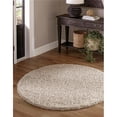 thumbnail image 1 of Unique Loom 3151357 4 x 4 ft. Solid Shag Round Rug, Taupe, 1 of 15